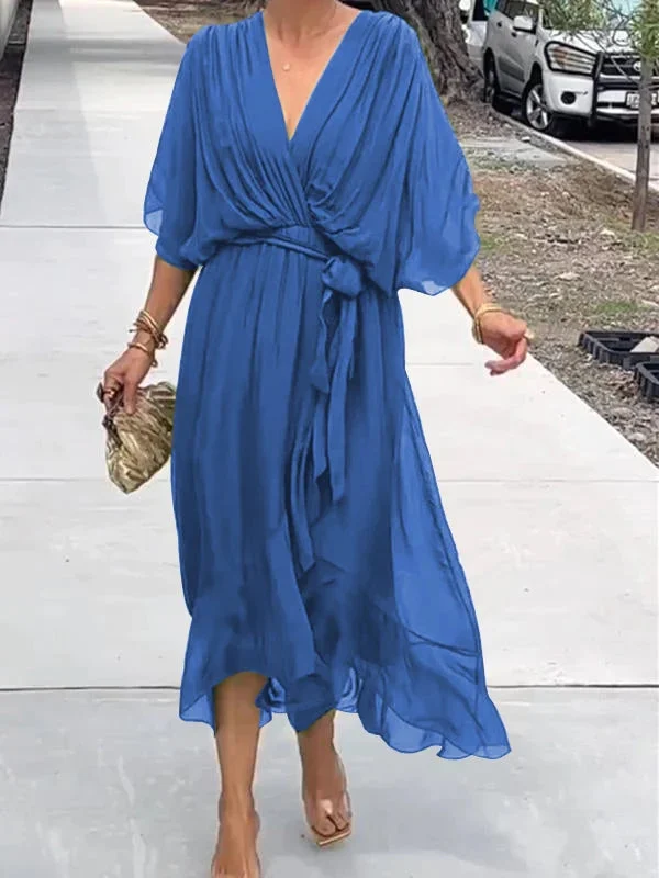 MONAÉ™ – ELEGANT V-NECK CHIFFON DRESS - Image 11