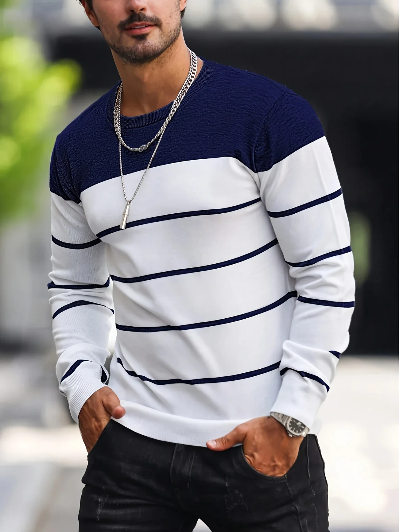 NAUTICRAFT™ — MEN’S STRIPED KNIT PULLOVER SWEATER - Image 9