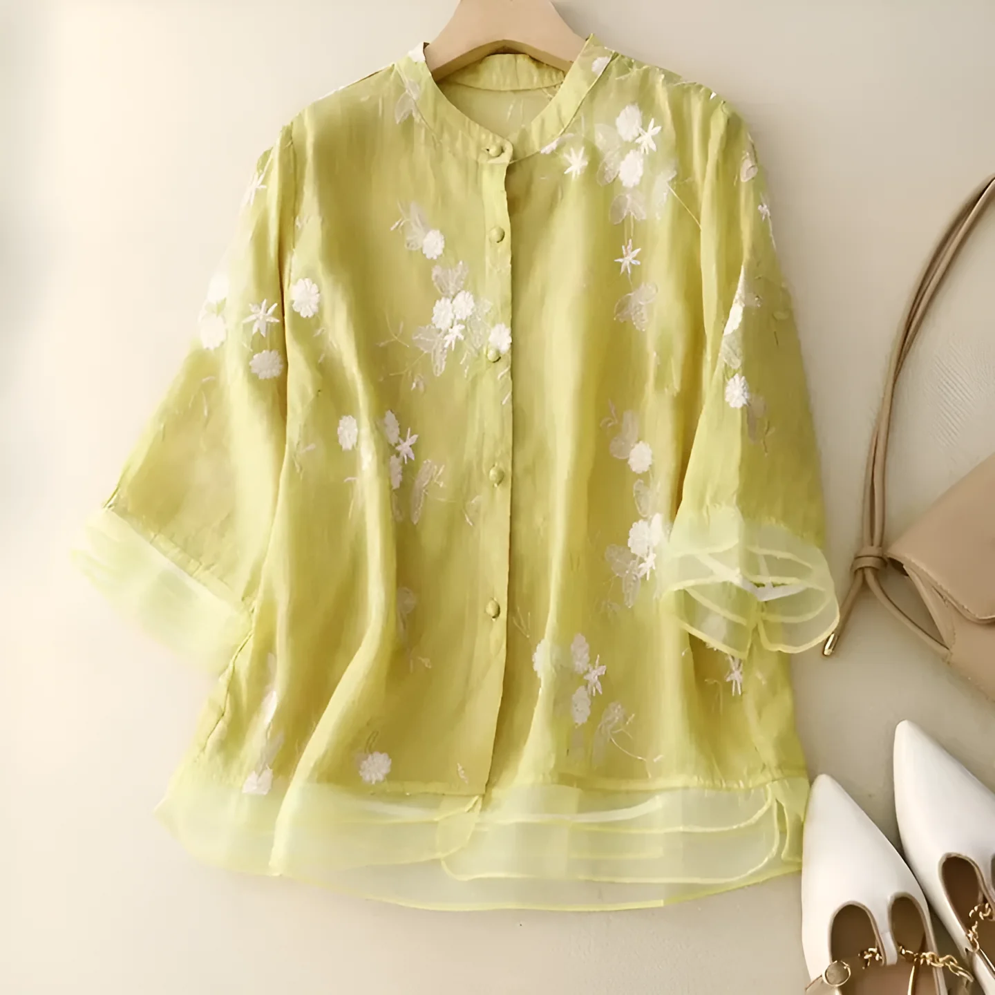 NELLIE™ | ELEGANT TOP WITH EMBROIDERED FLOWERS - Image 7
