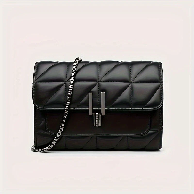 NOIR TARTANE™ — ELEGANT BLACK MINI TARTAN CROSSBODY BAG - Image 6