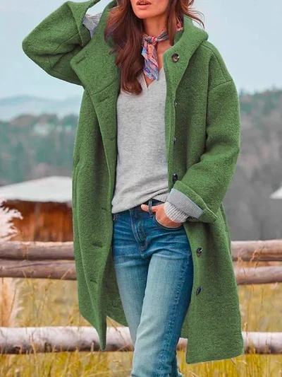 NOIRE™ – LONG WOOL COAT WITH BUTTONS FOR WOMEN - Image 5