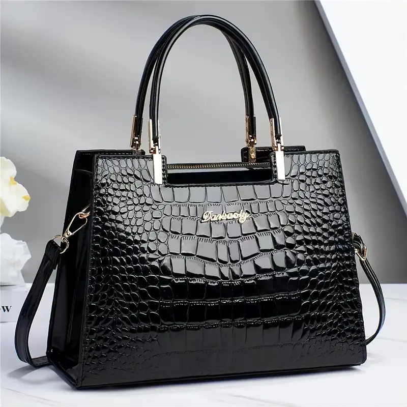 ONYXIA™ CROCODILE EMBOSSED TOTE BAG - Image 7