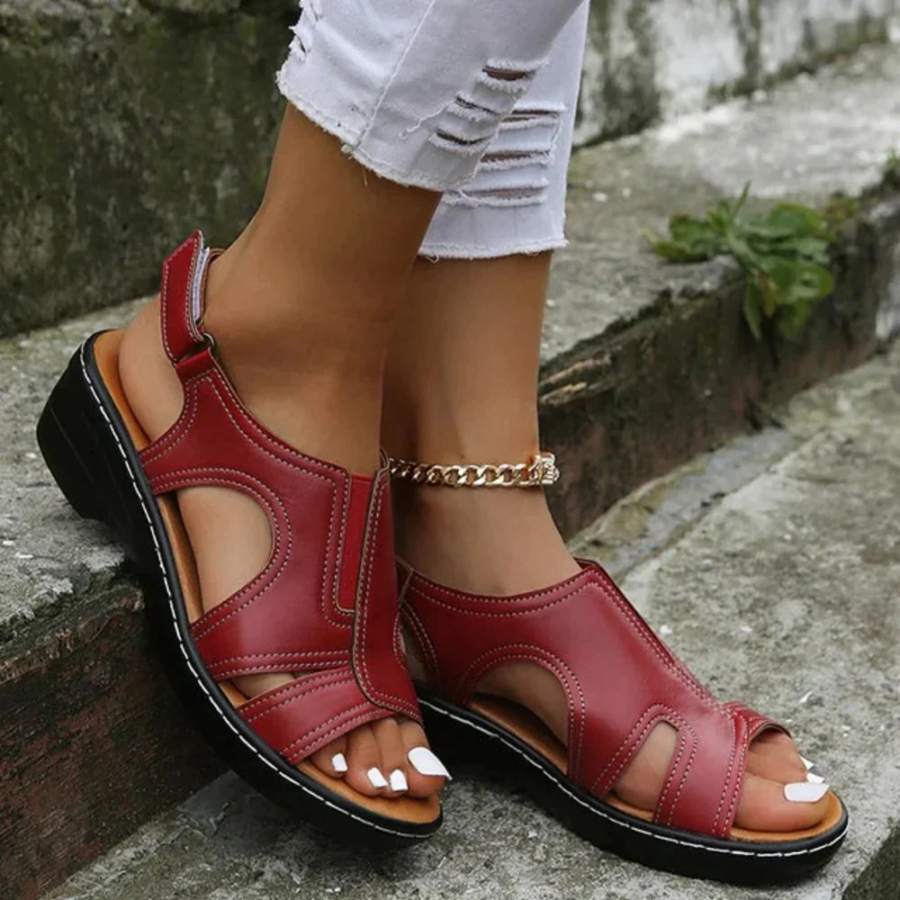PREMIUM™ ORTHOPEDIC LEATHER WEDGE SANDALS - Image 3
