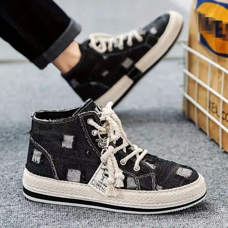 COMFY VINTAGE RETRO HIGH-TOP CANVAS SKATE SHOES - Image 5