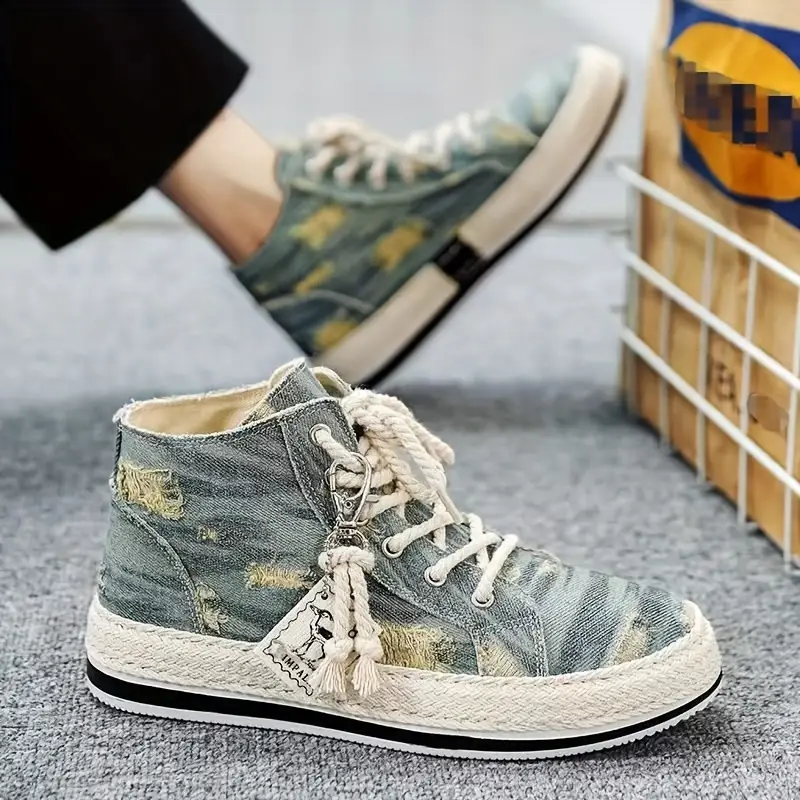 COMFY VINTAGE RETRO HIGH-TOP CANVAS SKATE SHOES - Image 6