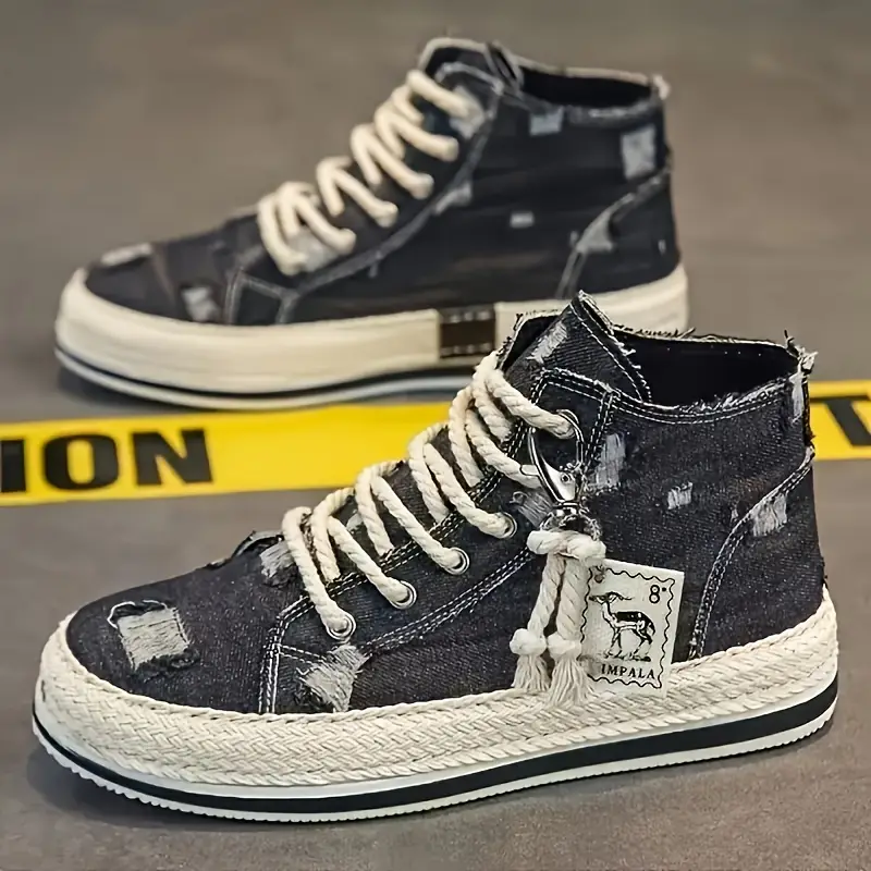 COMFY VINTAGE RETRO HIGH-TOP CANVAS SKATE SHOES - Image 7