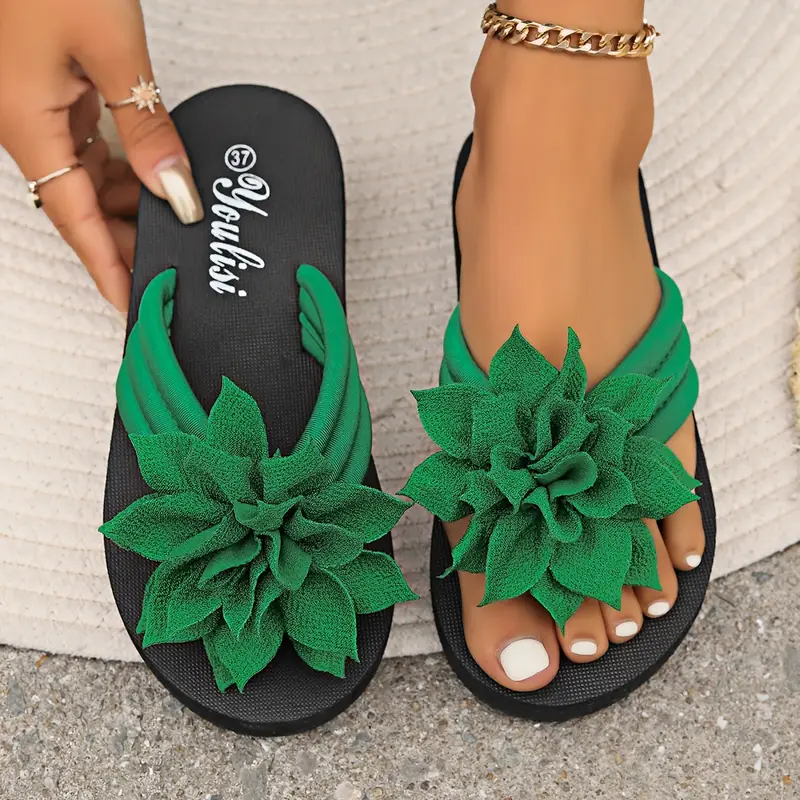 REYNA™ WOMEN'S FLORAL EMBELLISHED FLIP-FLOPS - Image 5