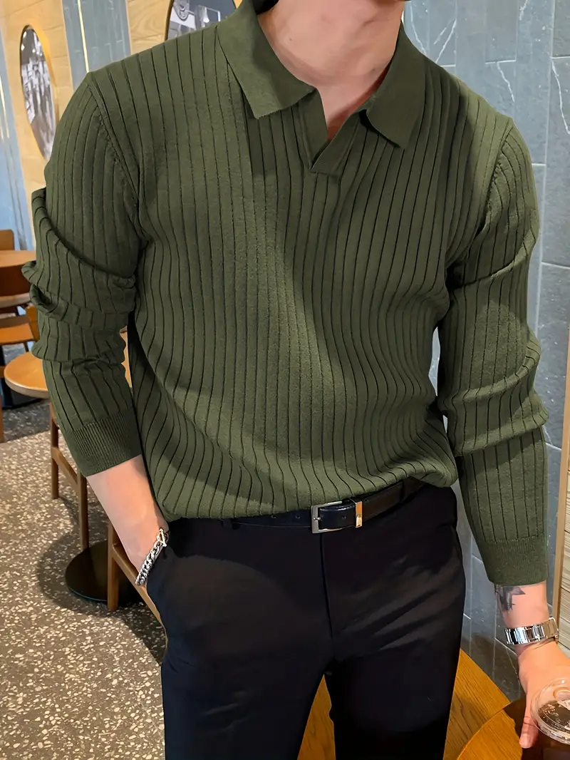 RIDGEMONT LINE™ — MEN’S CASUAL COLLAR KNIT SWEATER SHIRT - Image 11