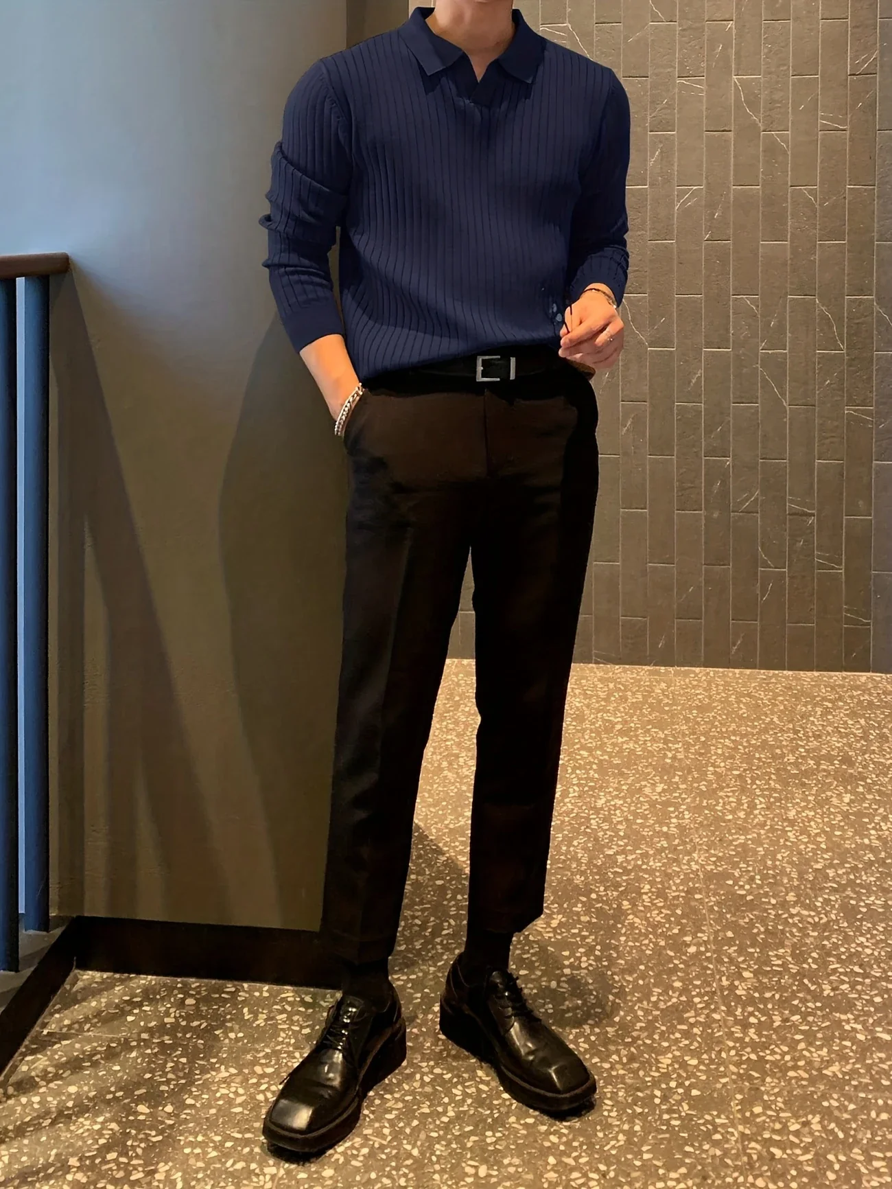 RIDGEMONT LINE™ — MEN’S CASUAL COLLAR KNIT SWEATER SHIRT - Image 3