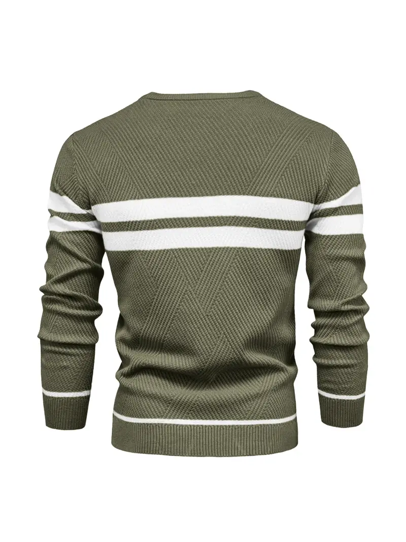 SANDRO™ MEN'S CASUAL STRIPED COLOR BLOCK SWEATER - Image 3