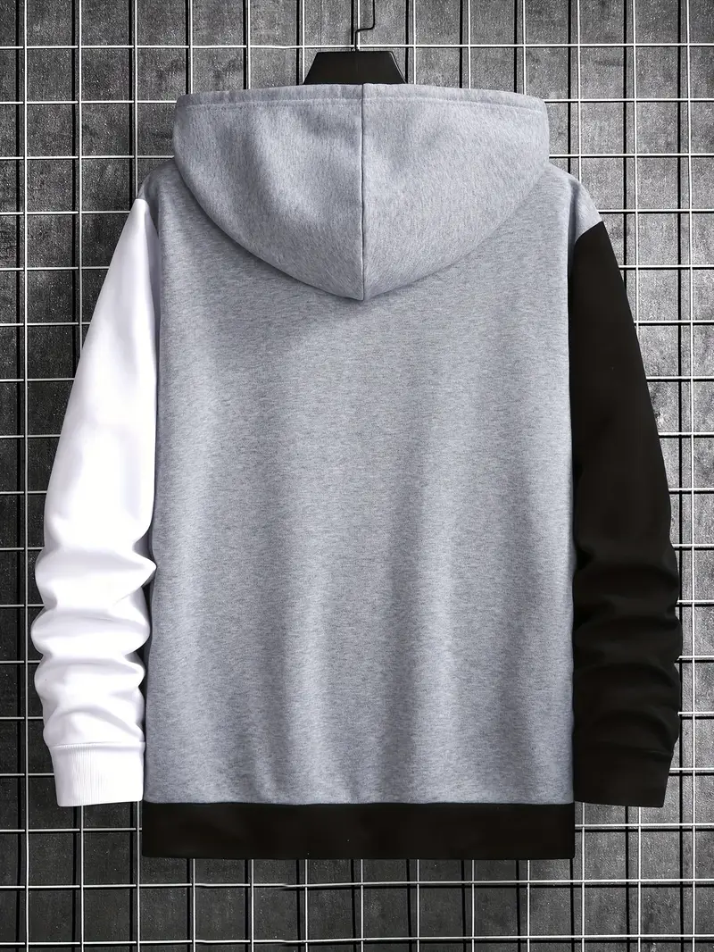 SANTIAGO™ STYLISH COLOR BLOCK MEN'S HOODIE - Image 3
