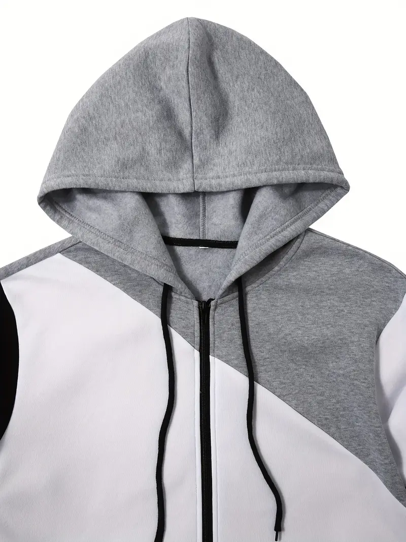 SANTIAGO™ STYLISH COLOR BLOCK MEN'S HOODIE - Image 4