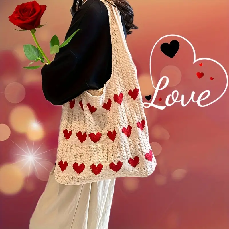 SARAH™ LOVE HEART PATTERN TOTE BAG - Image 7