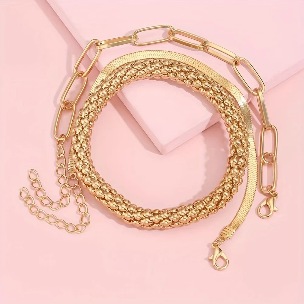 SERPENT GLAM™ — 3-PIECE GOLDEN VINTAGE SNAKE BONE BRACELET SET - Image 6