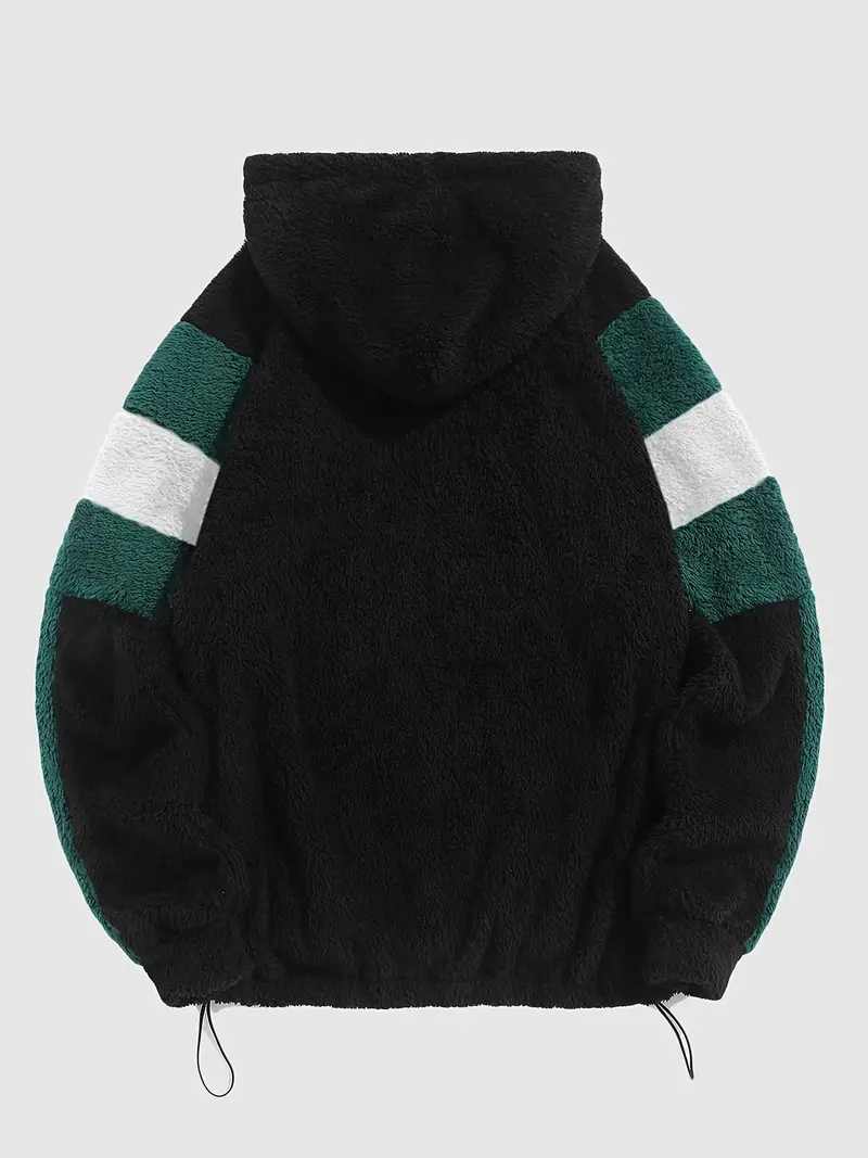 SIMON™ COZY COLOR BLOCK TEDDY FLEECE HOODIE - Image 4