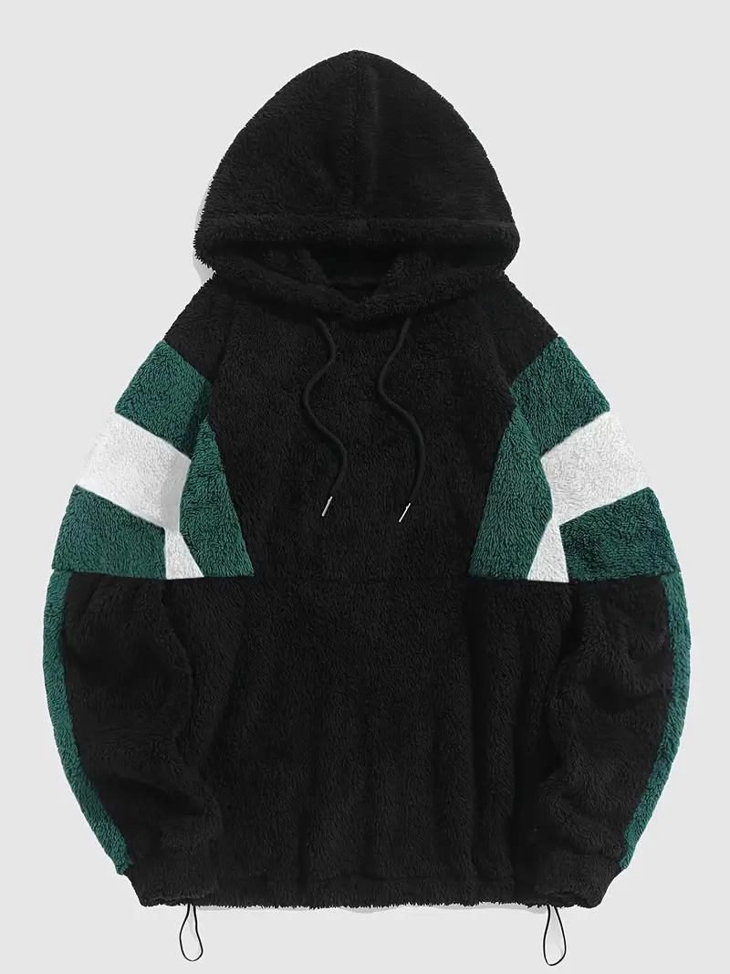 SIMON™ COZY COLOR BLOCK TEDDY FLEECE HOODIE - Image 5