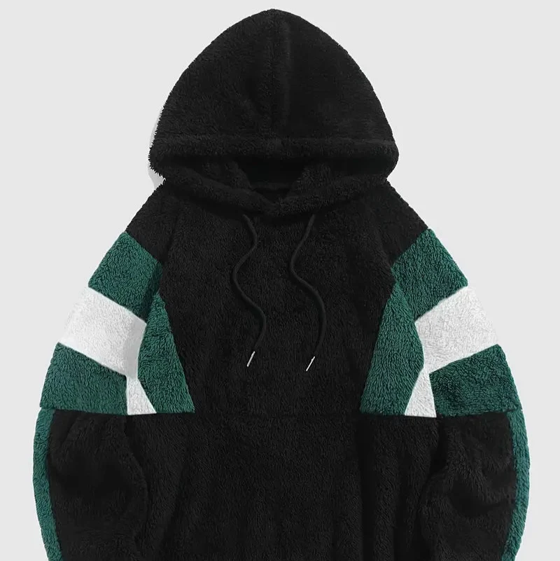 SIMON™ COZY COLOR BLOCK TEDDY FLEECE HOODIE - Image 6