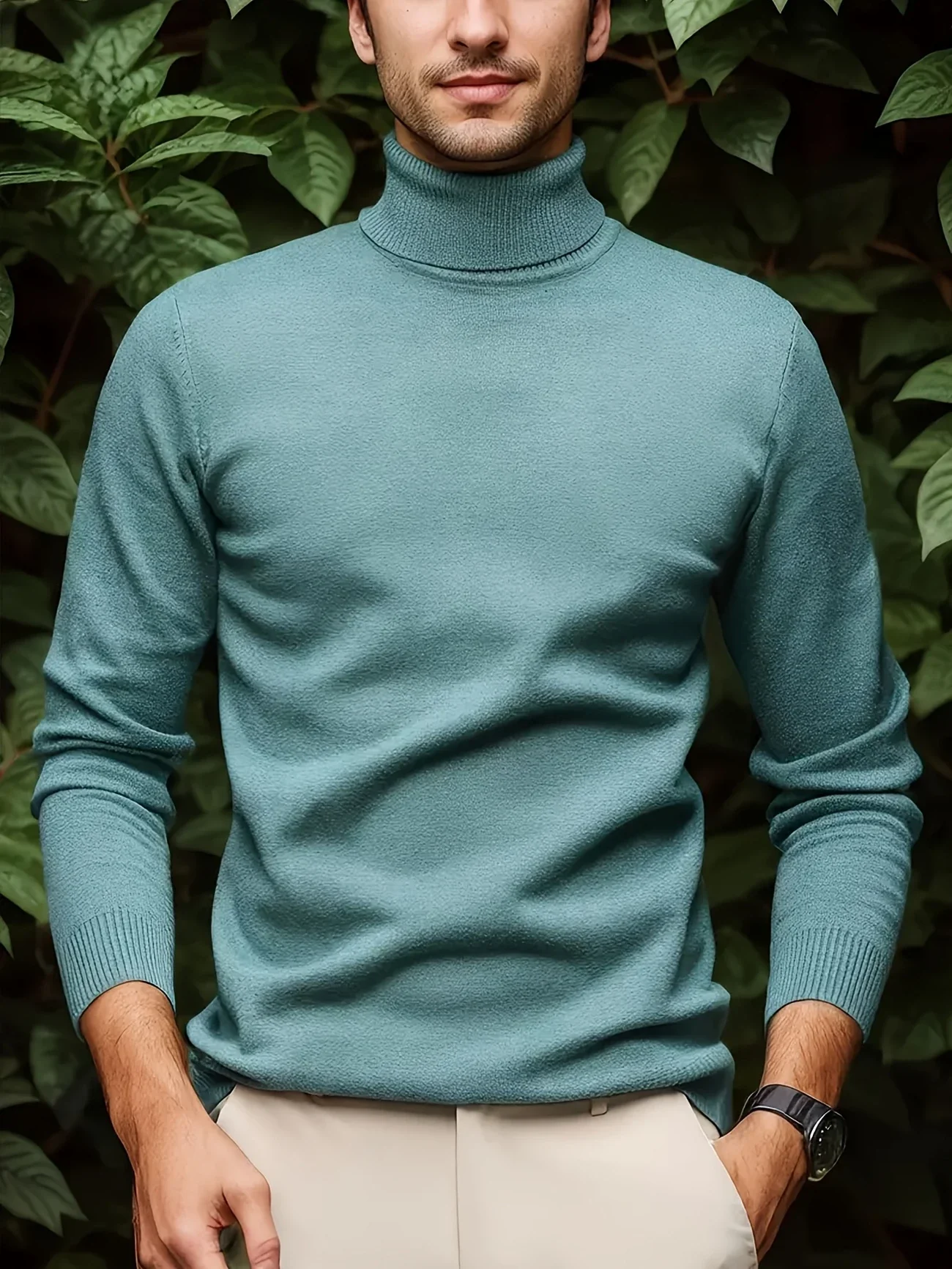 STONEHALE™ — MEN’S KNIT TURTLENECK SWEATER WITH BUTTON DETAIL - Image 10