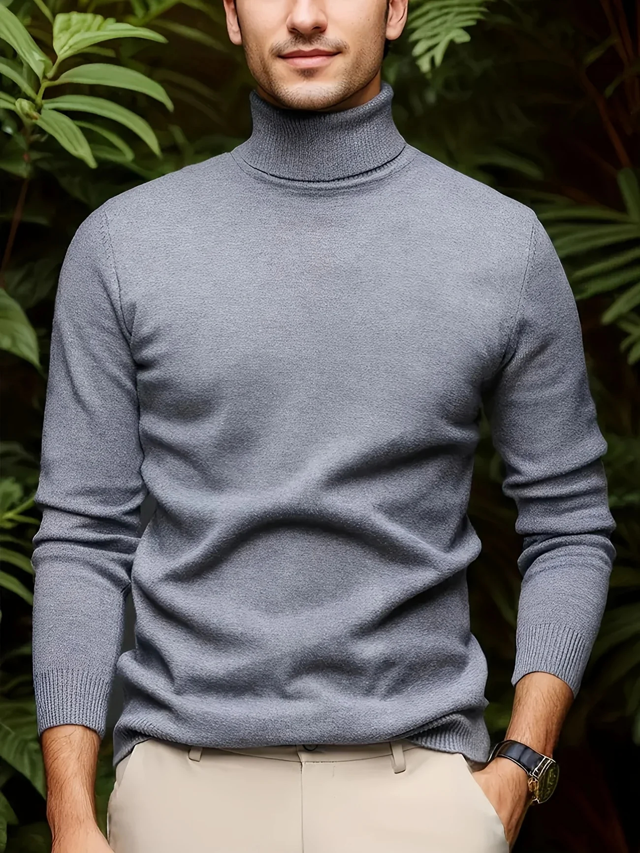 STONEHALE™ — MEN’S KNIT TURTLENECK SWEATER WITH BUTTON DETAIL - Image 11