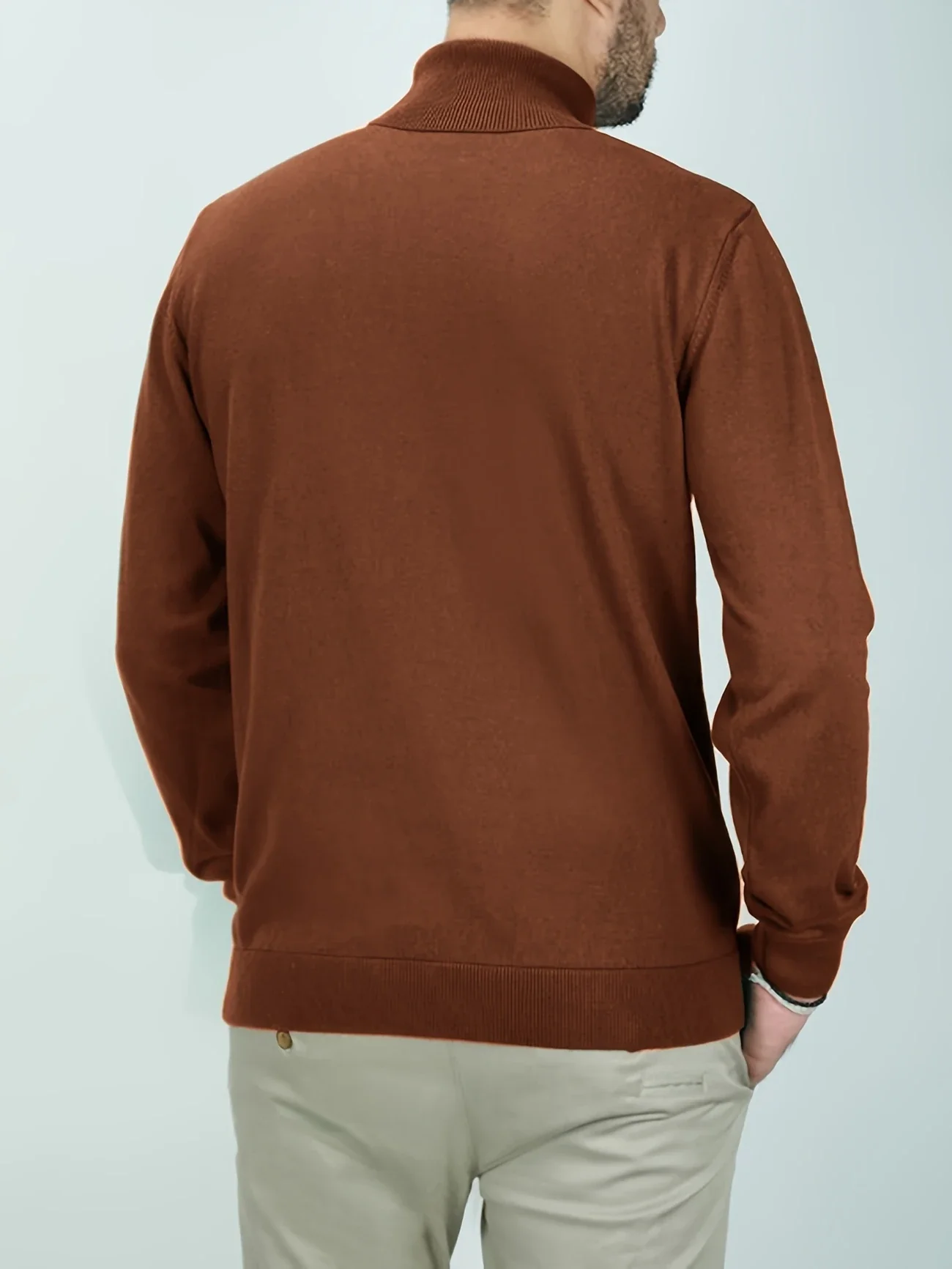 STONEHALE™ — MEN’S KNIT TURTLENECK SWEATER WITH BUTTON DETAIL - Image 2
