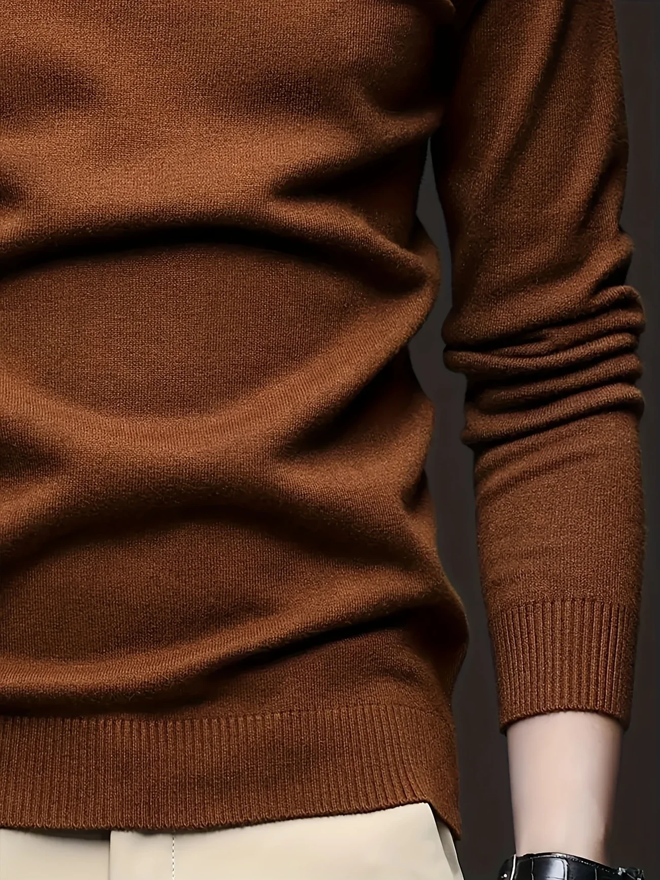 STONEHALE™ — MEN’S KNIT TURTLENECK SWEATER WITH BUTTON DETAIL - Image 3