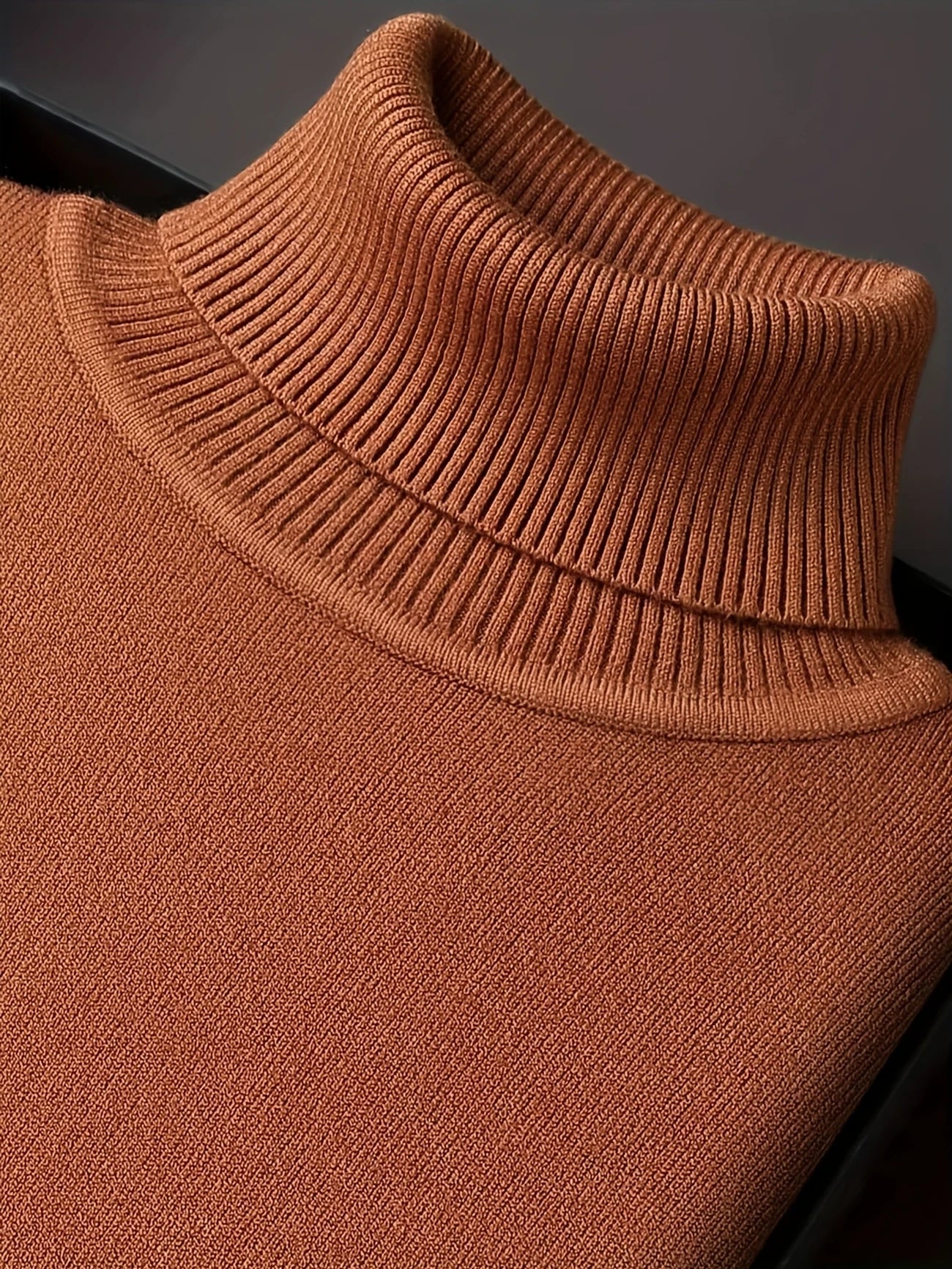 STONEHALE™ — MEN’S KNIT TURTLENECK SWEATER WITH BUTTON DETAIL - Image 5