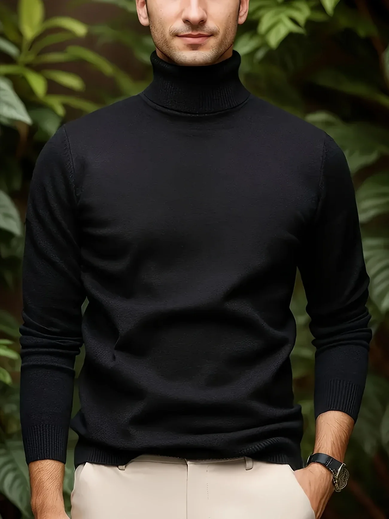 STONEHALE™ — MEN’S KNIT TURTLENECK SWEATER WITH BUTTON DETAIL - Image 7
