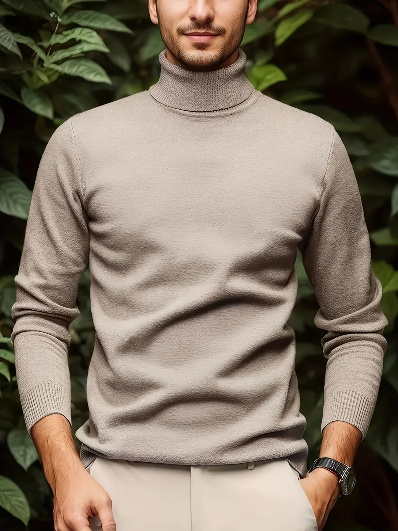 STONEHALE™ — MEN’S KNIT TURTLENECK SWEATER WITH BUTTON DETAIL - Image 8