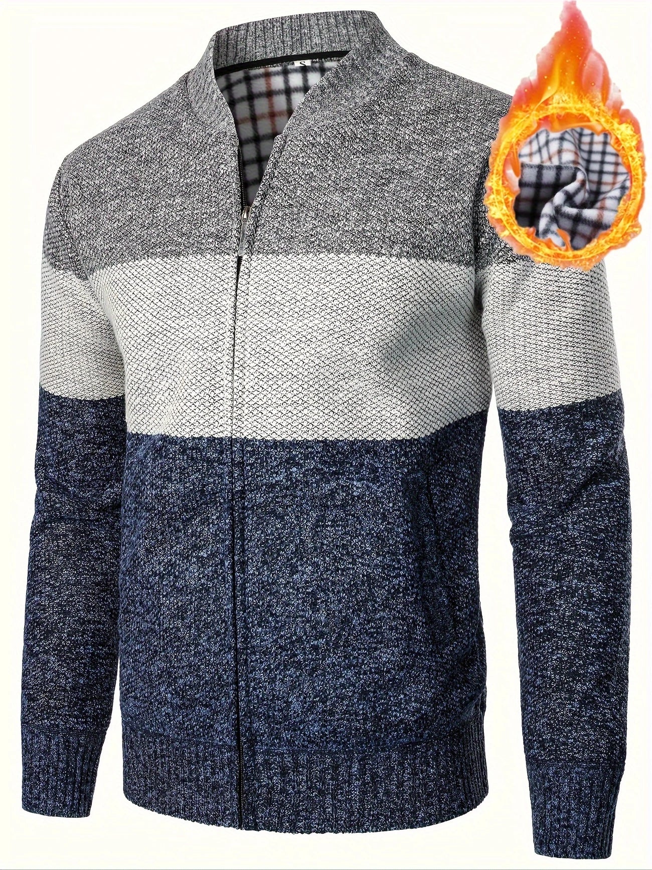 STONEVAULT EDGE™ — MEN’S HIGH NECK COLOR BLOCK FLEECE-KNIT SWEATER - Image 12