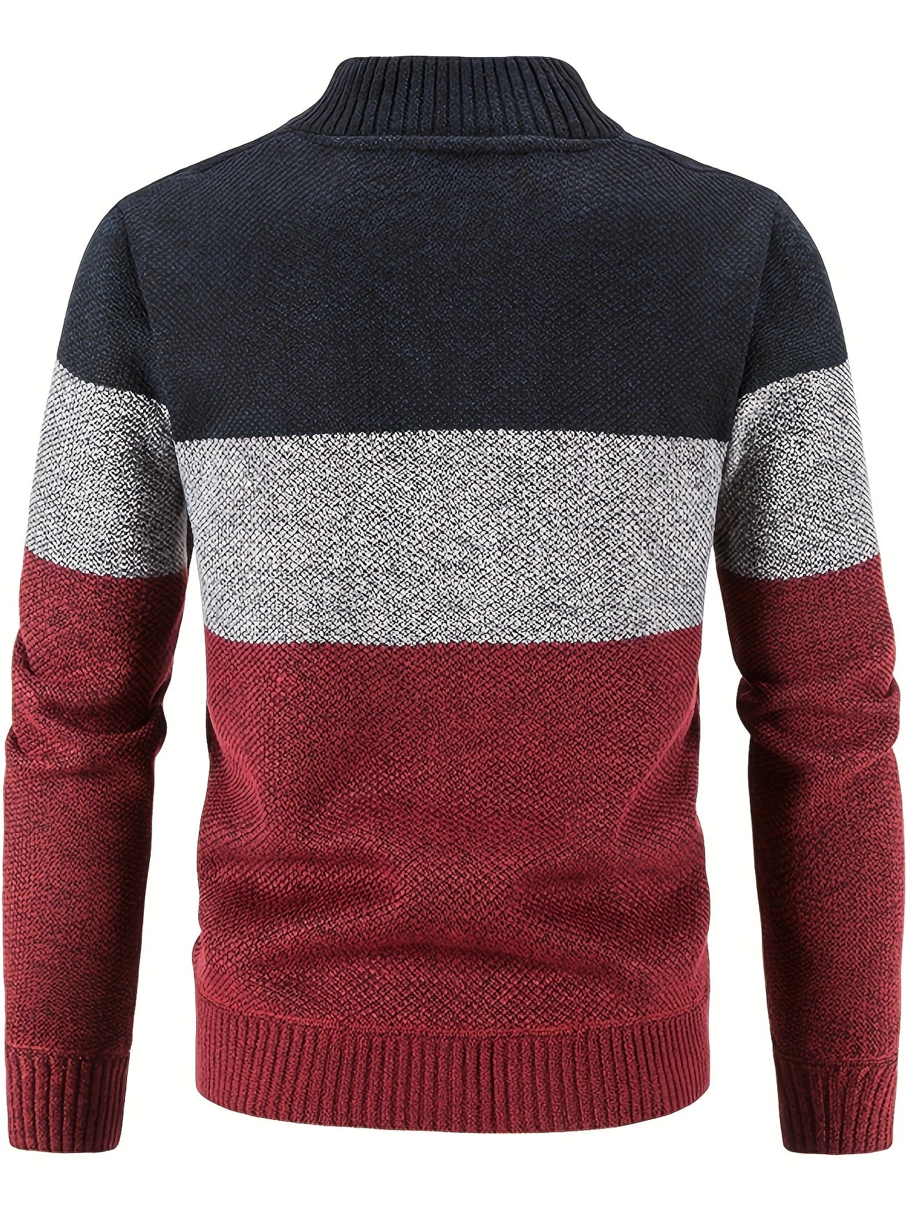 STONEVAULT EDGE™ — MEN’S HIGH NECK COLOR BLOCK FLEECE-KNIT SWEATER - Image 3