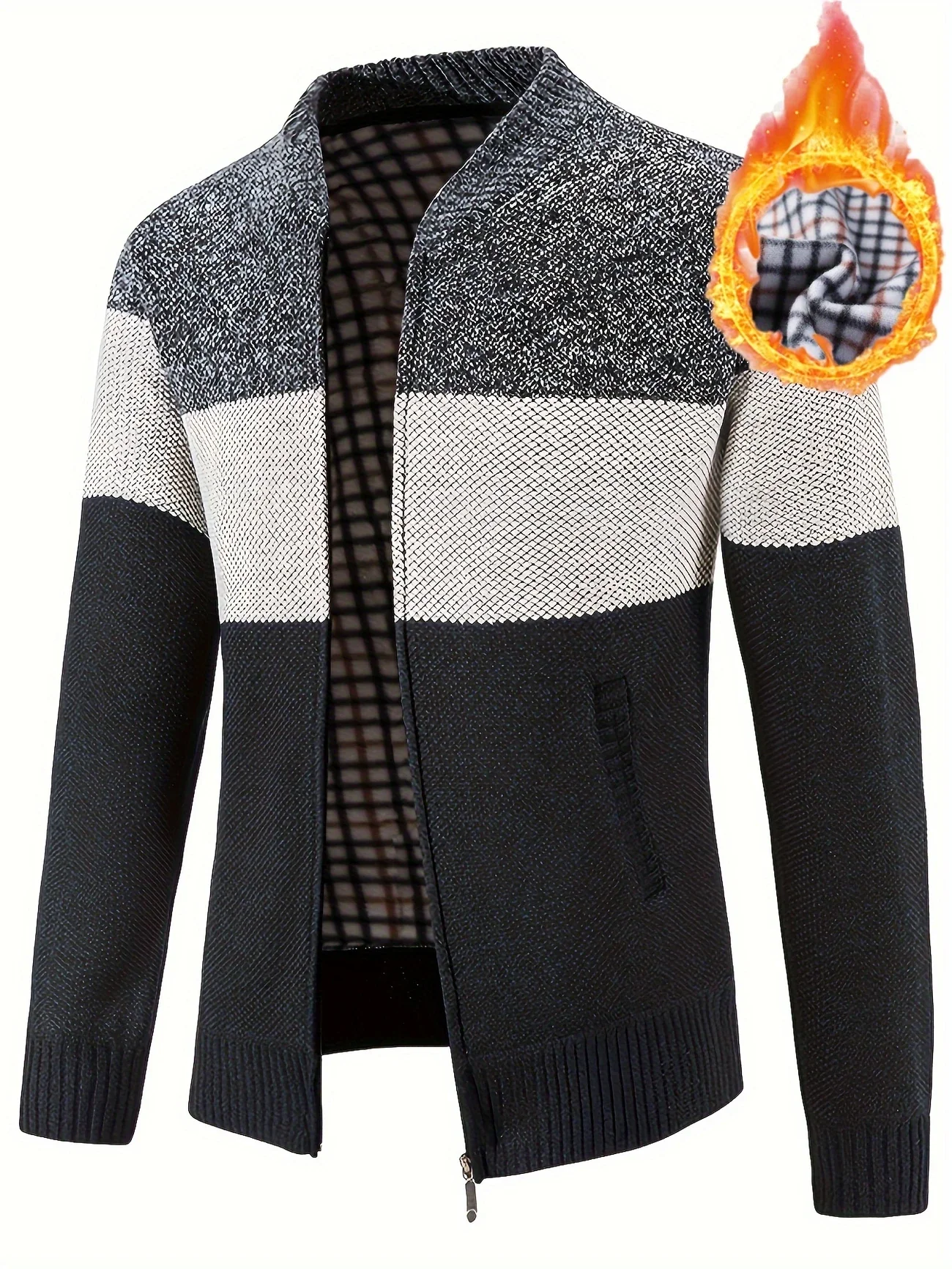 STONEVAULT EDGE™ — MEN’S HIGH NECK COLOR BLOCK FLEECE-KNIT SWEATER - Image 7