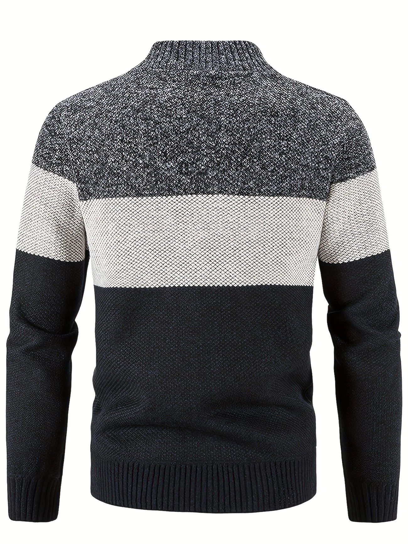 STONEVAULT EDGE™ — MEN’S HIGH NECK COLOR BLOCK FLEECE-KNIT SWEATER - Image 8