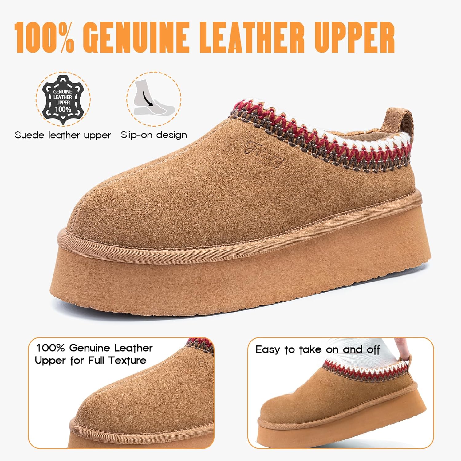 WOMEN'S PLATFORM SLIPPERS – COZY SUEDE ANKLE BOOTS WITH FLEECE LINING - Image 5