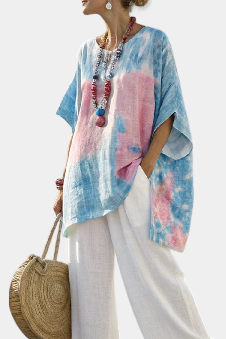 VANTREL™ COMFORTABLE LINEN TOP & STRIPED BAMBOO PANTS - Image 4