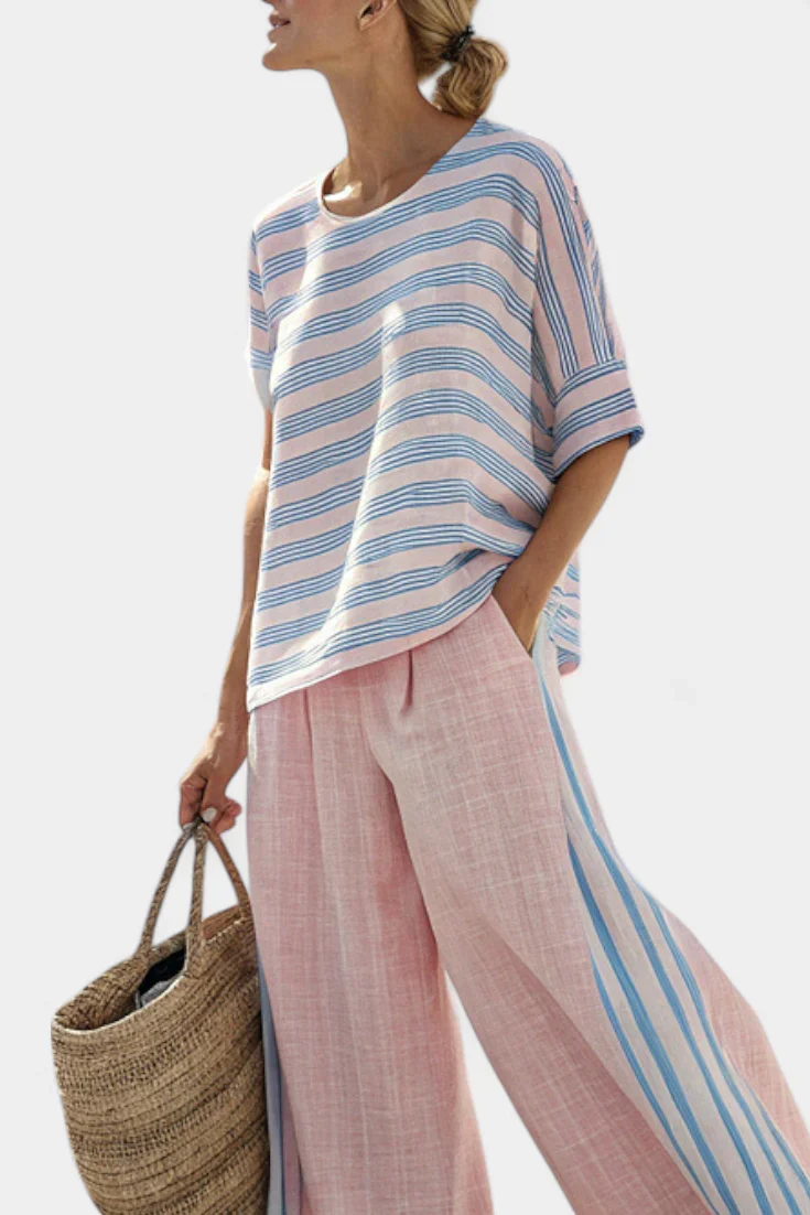 VIRELLA™ ELEGANT LINEN BLOUSE & SOFT PANTS - Image 3